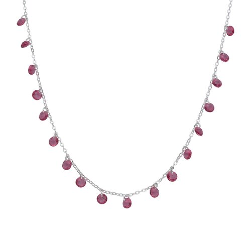 Collar Lluvia de Cristales Hecho con Swarovski® Fucsia