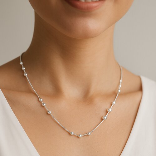 Cadena Cola de Topo Cuadrada con Bolitas