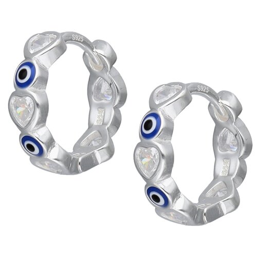 Argolla Huggie Ojo Turco Corazón Circones 13 mm