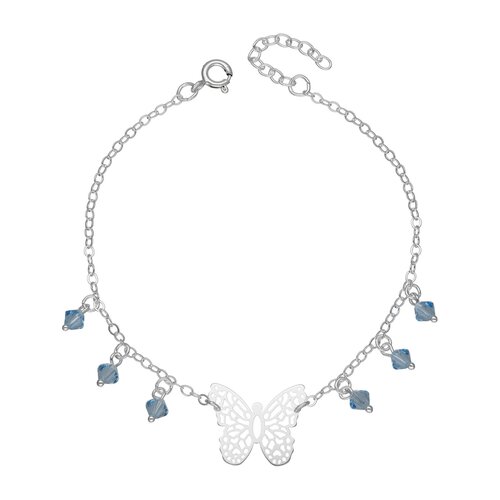 Pulsera Mariposa Hecho con Cristal Swarovski® Celeste