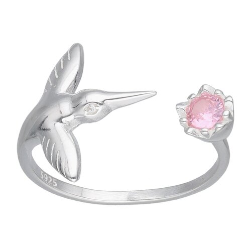 Anillo Colibrí Circón Rosa Francia