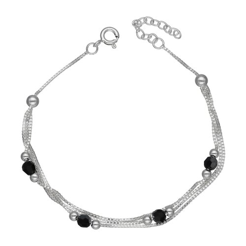 Pulsera Triple Esferas Cristales Hecho con Swarovski® Negro