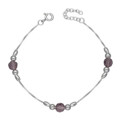 Pulsera Esferas Cristales Hecho con Swarovski® Morado