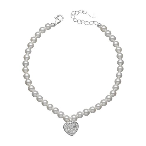 Pulsera Perlas Corazón Circones