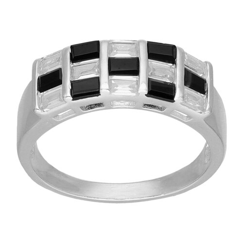 Anillo Cintillo Circones Baguette Ónix