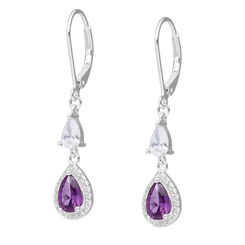 Aro Clip Gota Circón Amatista