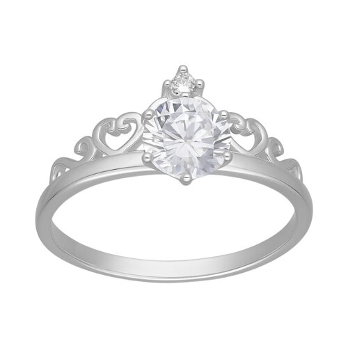 Anillo Corona Corazones Circón