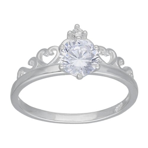 Anillo Corona Corazones Circón