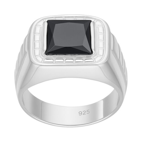 Anillo Sello Circón Ónix