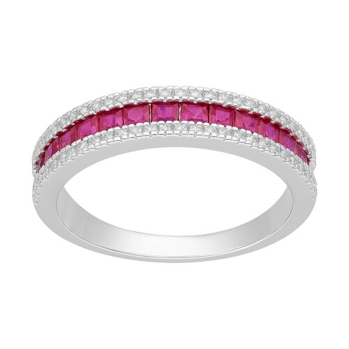 Anillo Cintillo Circones Rubí