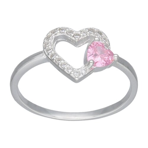 Anillo Corazón Circón Rosa Francia