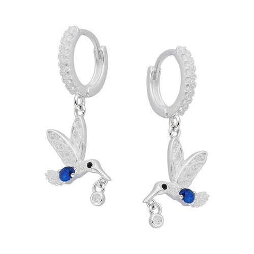 Argolla Huggie Colibrí Circones Zafiro 12 mm