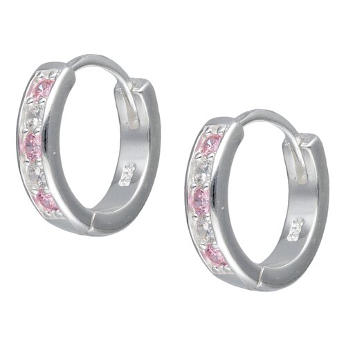 Argolla Huggie Circones Rosa Francia 14 mm