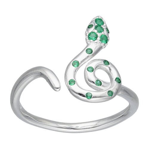 Anillo Ajustable Serpiente Circones Esmeralda