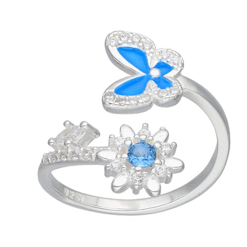 Anillo Ajustable Flor Mariposa Esmaltada Circones