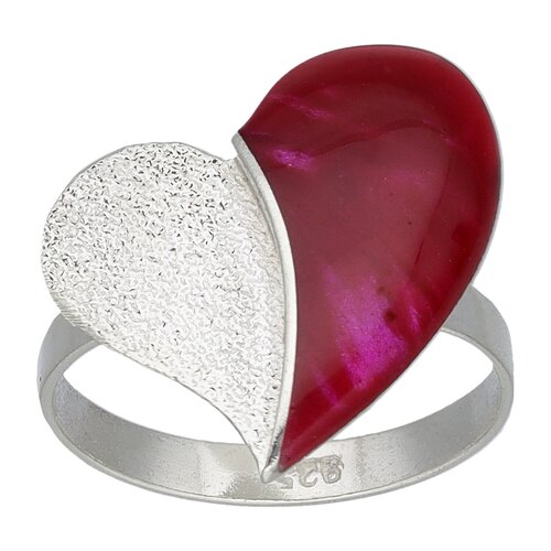 Anillo Corazón Martillado Fucsia Metalizado