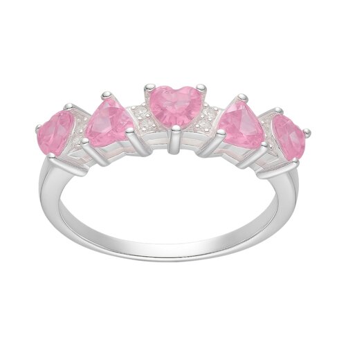 Anillo Cintillo Corazones Circones Rosa Francia