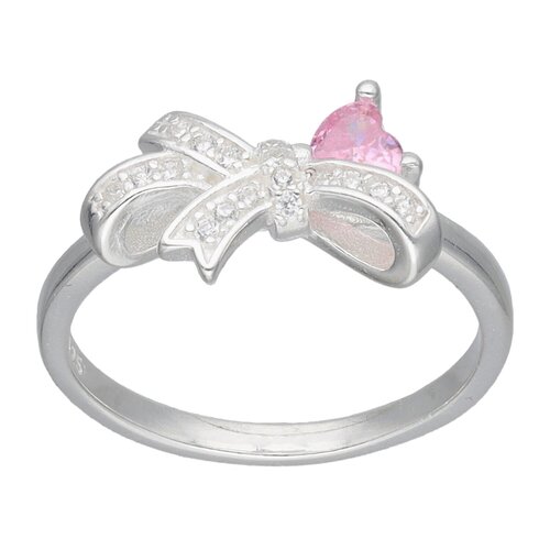 Anillo Lazo Coquette Corazón Circón Rosa Francia