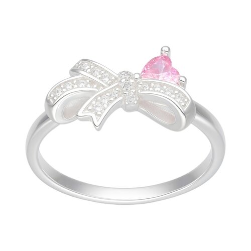 Anillo Lazo Coquette Corazón Circón Rosa Francia