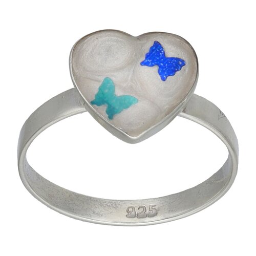 Anillo Corazón Mariposas Nácar