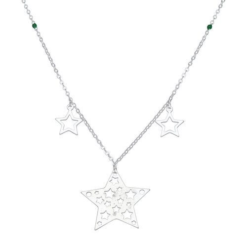 Collar Estrellas Esferas Esmaltada Verde