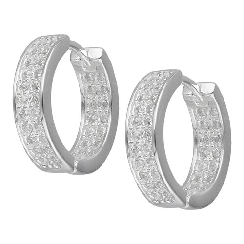 Argolla Huggie Circones Pavé 12 mm