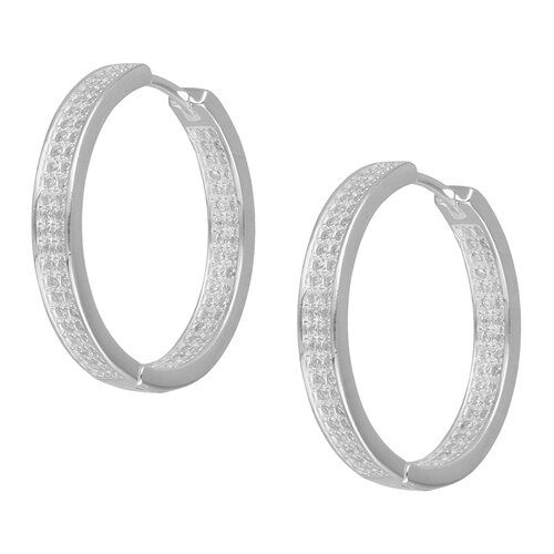 Argolla Huggie Circones Pavé 25 mm