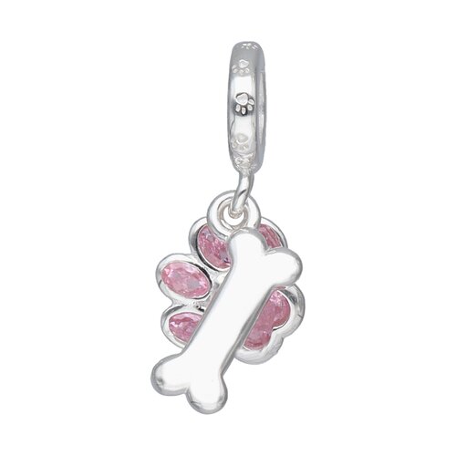 Colgante Charm Huesito Patita Circones Rosa Francia