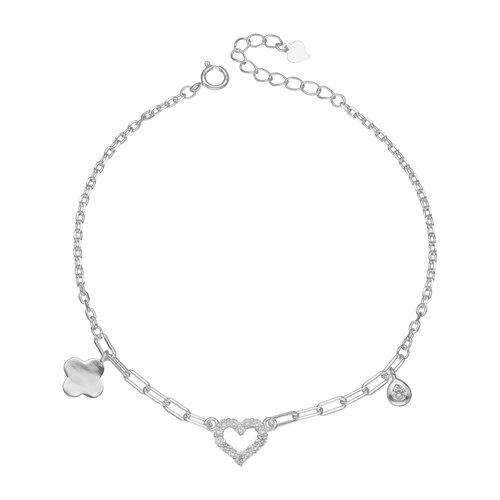 Pulsera Trébol de la Suerte Corazón Circones