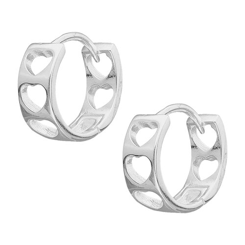 Argolla Huggie Corazones 12 mm