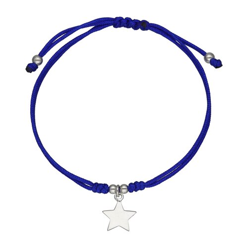 Pulsera Hilo Azul Ajustable Estrella