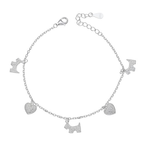 Pulsera Perrito Corazones Circones