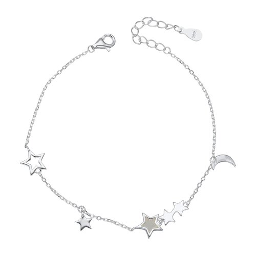 Pulsera Media Luna Estrellas Nácar