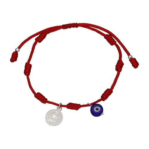 Pulsera Hilo Rojo Ajustable San Benito Ojo Turco