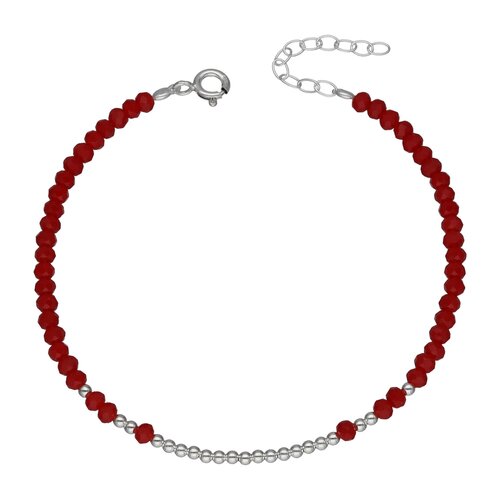 Pulsera Cristales Rojos Esferas