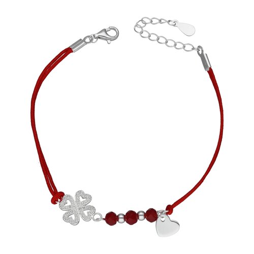 Pulsera Hilo Rojo Trébol Circones Cristales