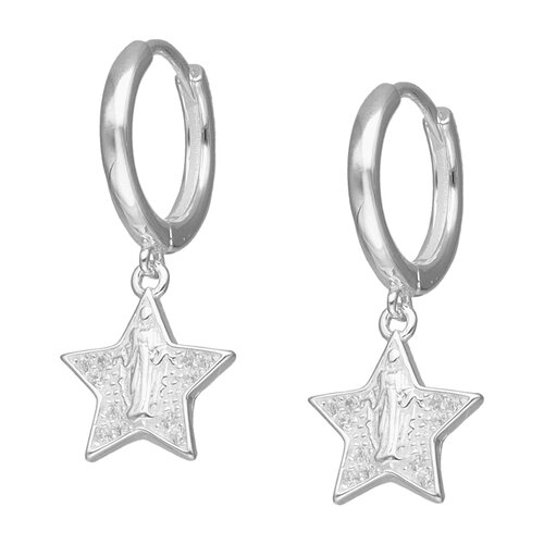 Argolla Huggie Estrella Virgen de los Rayos Milagrosa Circones 13 mm