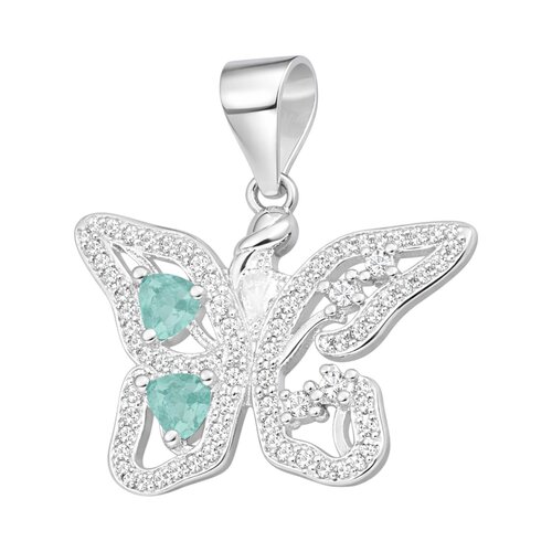Colgante Mariposa Corazones Turquesa Circones