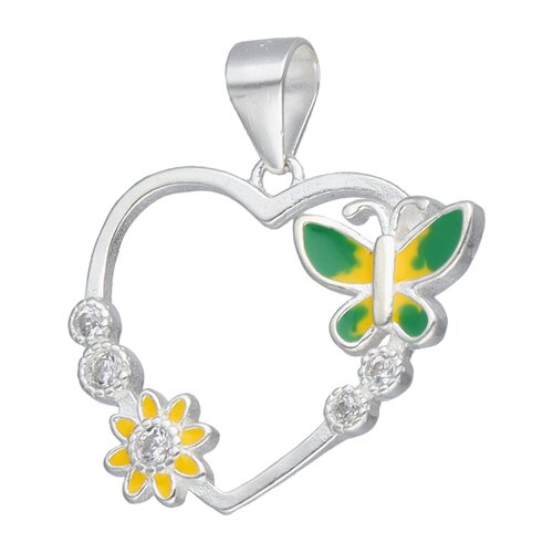 Colgante Corazón Mariposa Flor Esmaltada Circones