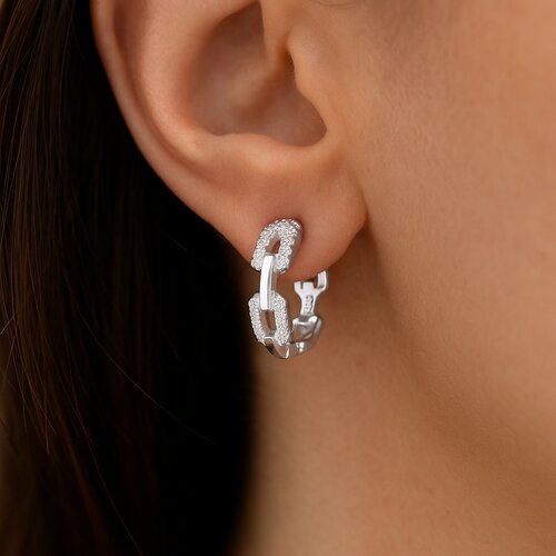 Argolla Huggie Eslabones Circones 14 mm