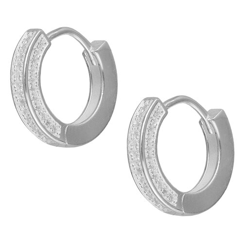 Argolla Huggie Circones Pavé 15 mm