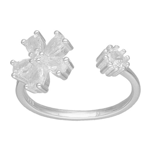 Anillo Ajustable Flor Circones