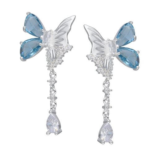 Aro Mariposa Circones Cristales Hecho con Swarovski® Azul