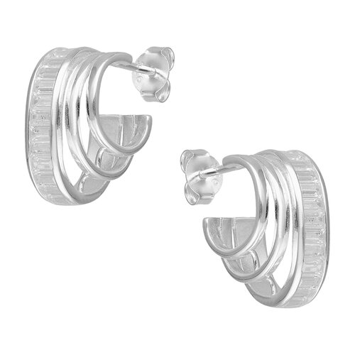 Semi Argolla Triple Circones Baguette 18 mm