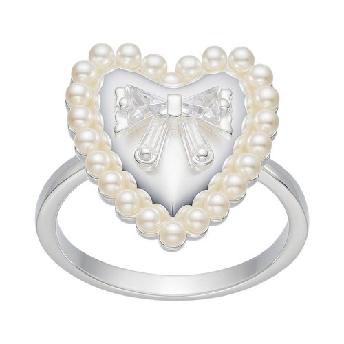 Anillo Corazón Perlas Lazo Coquette Circones