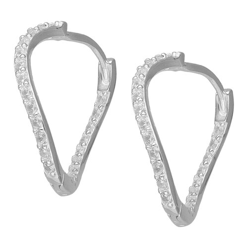 Argolla Huggie Ondulada Circones Pavé 20 mm