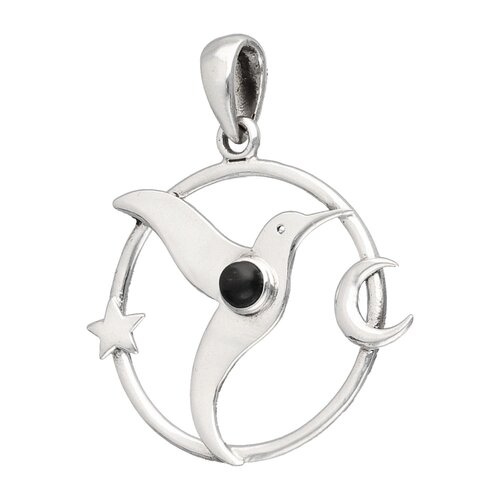 Colgante Colibrí Estrella Media Luna Ónix