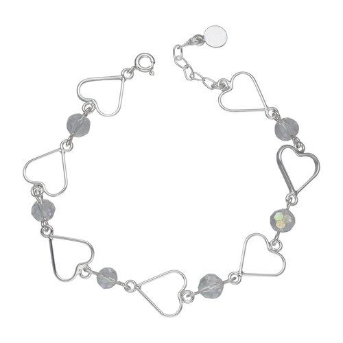 Pulsera Corazones Cristales Tornasol