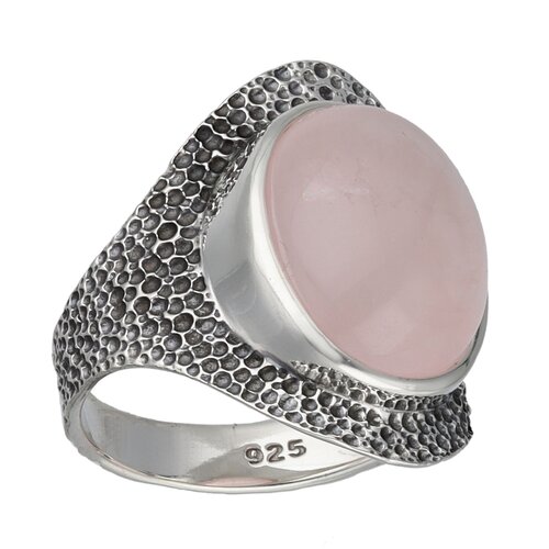 Anillo Étnico Martillado Cuarzo Rosado