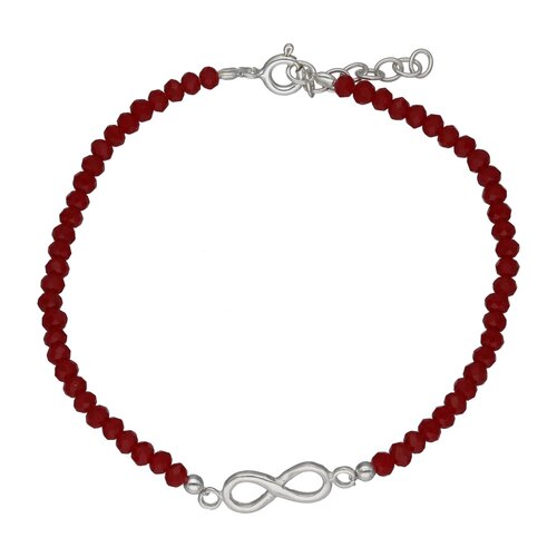 Pulsera Infinito Cristales Rojo